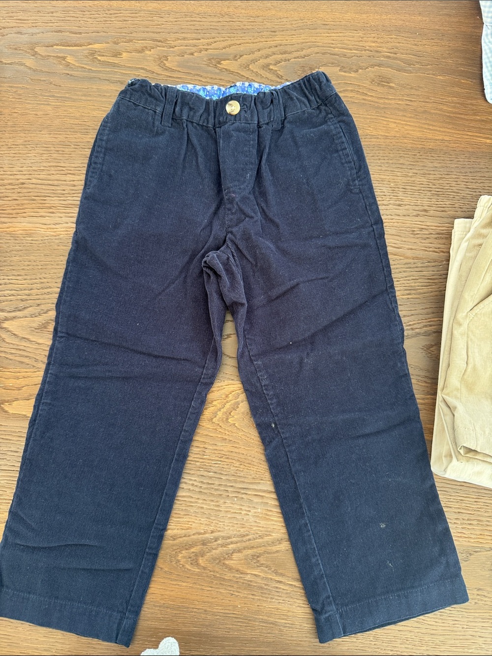 Toddler Navy Corduroy Pants with Elastic Waist